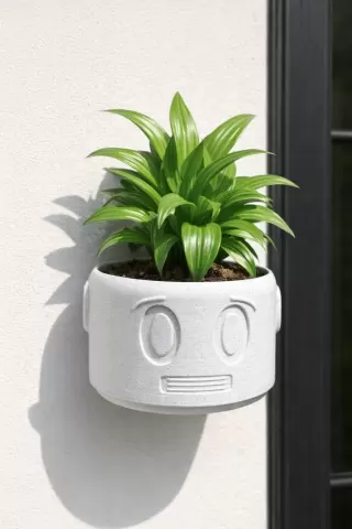 Robot Head Wall Planter