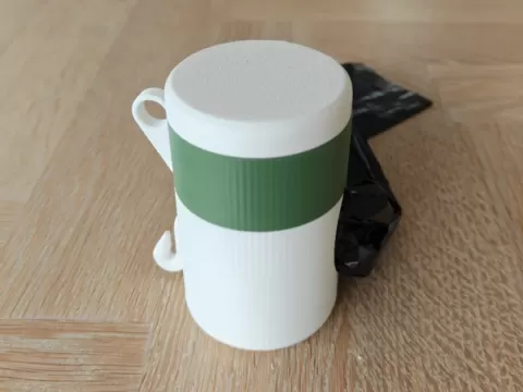 Dog bag container with bag holder