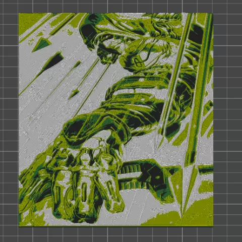 Green Arrow DC Frame/Painting/Picture/Cuadro with Relief 4 Colors 3MF for AMS
