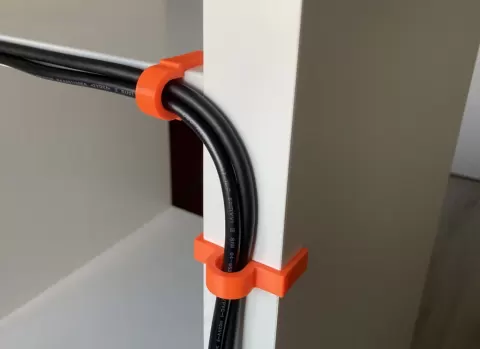 Strong cable clip for IKEA Kallax, Besta, and others