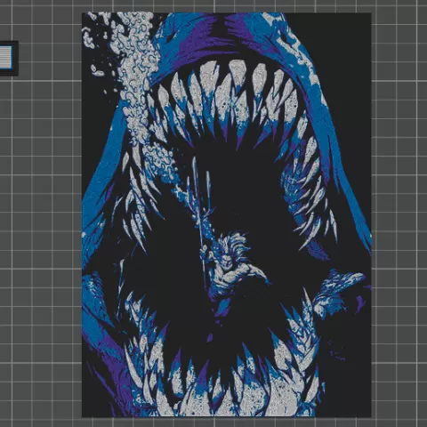 Aquaman DC Frame/Painting/Picture/Cuadro with Relief 4 Colors 3MF for AMS