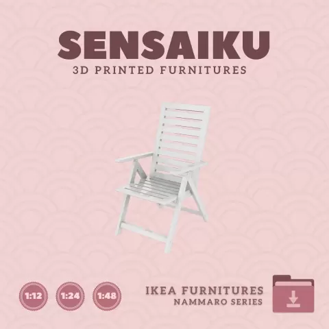 Miniature Replica 15. NAMMARO Reclining Chair for Miniature Dollhouse - IKEA - 3D Print Instant Dow