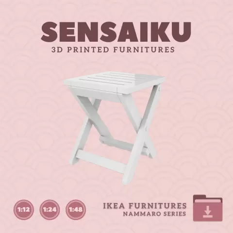 Miniature Replica 07. NAMMARO Outdoor Stool for Miniature Dollhouse - IKEA - 3D Print Instant Downl