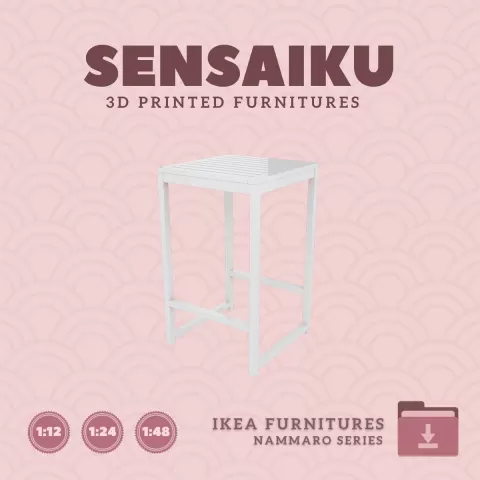Miniature Replica 03. NAMMARO Bar table for Miniature Dollhouse - IKEA - 3D Print Instant Download