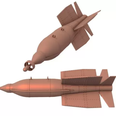 Aircraft Bomb / Bolt-117 Laser Guided Bomb / bolt 117 / bomb stl / bomb printer / laser bomb stl /