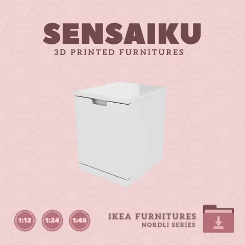 Miniature Replica 02. NORDLI Chest of Drawer for Miniature Dollhouse - IKEA (1:12,24,48) - 3D Print