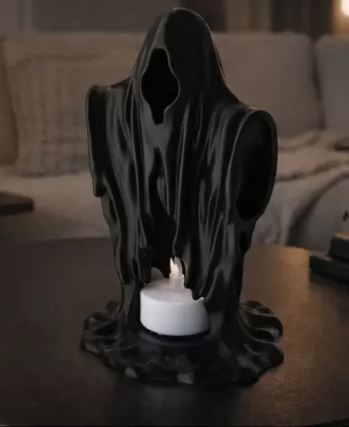 Ghost LED Candle Holder – Dark Sculptural Decor