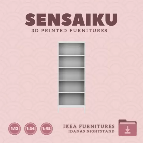 Miniature Replica 03. IDANAS Bookcase for Miniature Dollhouse - IKEA (1:12,24,48) - 3D Print Instant