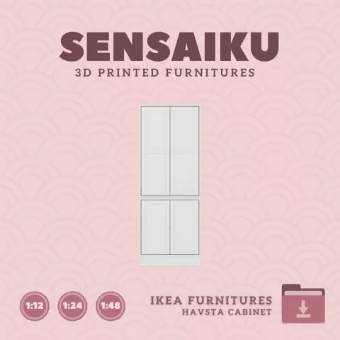 Miniature Replica HAVSTA Cabinet Combination for Miniature Dollhouse - IKEA (1:12,24,48) - 3D Print