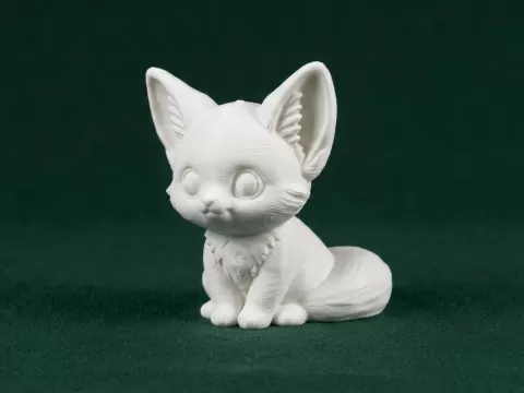 Cute Sitting Fox Figurine