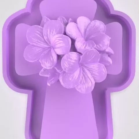 Floral Cross Silicone Mold Master - Make Your Own Candle Molds | High ROI DIY Tool - Matriz para Molde de Silicona: Cruz con Flores - Crea Moldes para Velas | Alto ROI