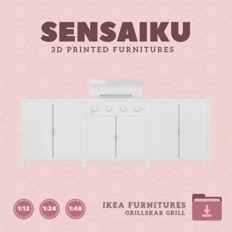 Miniature Replica GRILLSKAR Barbecue Gas Grill with Sink and Cabinet for Miniature Dollhouse - IKEA