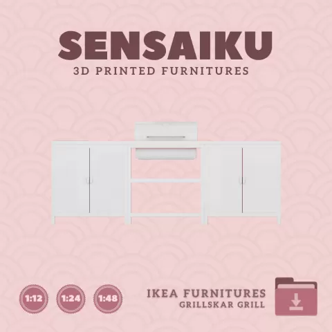 Miniature Replica GRILLSKAR Charcoal Grill with Sink and Cabinet for Miniature Dollhouse - IKEA (1:1