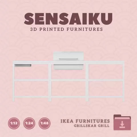 Miniature Replica GRILLSKAR Barbecue Gas Grill with Kitchen Island V2 4 Miniature Dollhouse - IKEA (