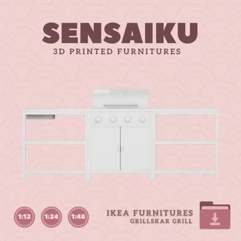 Miniature Replica GRILLSKAR Barbecue Gas Grill with Kitchen Island V2 4 Miniature Dollhouse - IKEA (