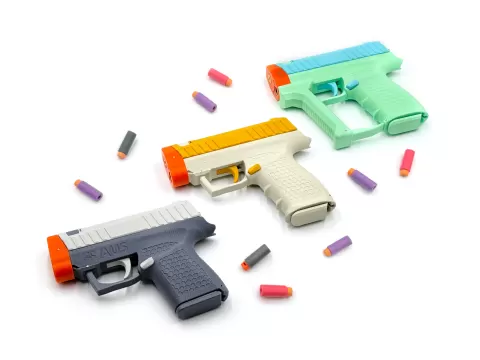Zc Aus - Ultra Compact Powerful Nerf Foam Dart Pistol - Up To 170FPS
