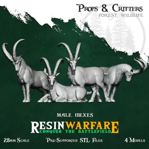 Male Ibexes - Props&Critters: Animals of the World by ResinWarfare
