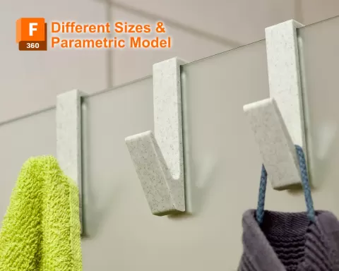 Shower Glass Towel Hook