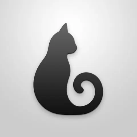 Sitting Cat Silhouette - 3D Printable Decorative Model