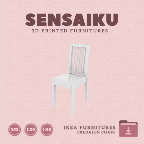 Miniature Replica 06. EKEDALEN Chair 37 3_8 for Miniature Dollhouse IKEA 3D Print (1:12,24,48)