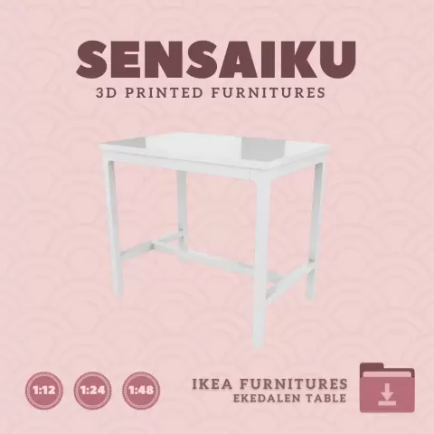 Miniature Replica 01. EKEDALEN Bar Table 47 1_2 for Miniature Dollhouse IKEA 3D Print (1:12,24,48)