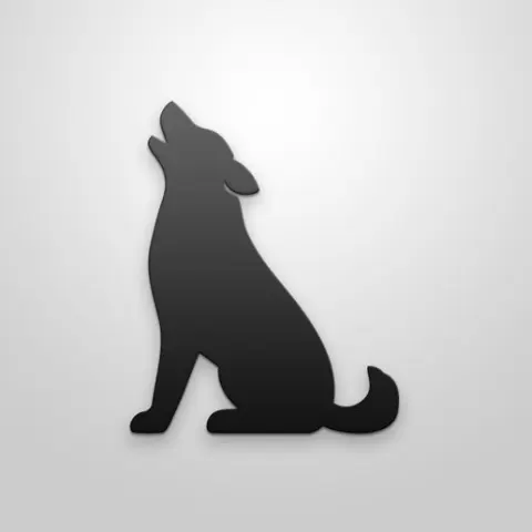 Sitting Wolf Silhouette - 3D Printable Figurine