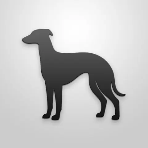Greyhound Dog Silhouette 3D Model