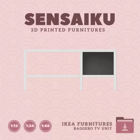 Miniature Replica 03. BAGGEBO TV Unit for Miniature Dollhouse IKEA 3D Print (1:12,24,48)