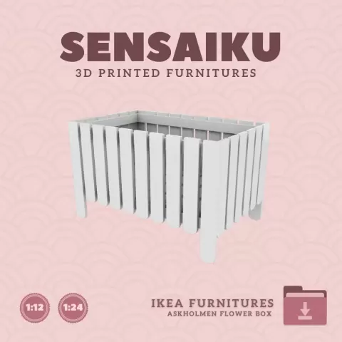 Miniature Replica 02. ASKHOLMEN Flower Box for Miniature Dollhouse IKEA 3D Print (1:12,24,48)