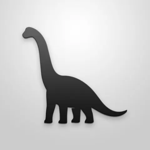 Sauropod Dinosaur Silhouette 3D Model