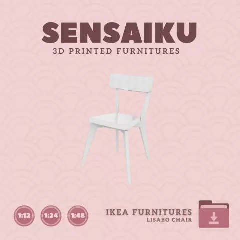 Miniature Replica 11. Lisabo Chair V2 for Miniature Dollhouse IKEA 3D Print (1:12,24,48)