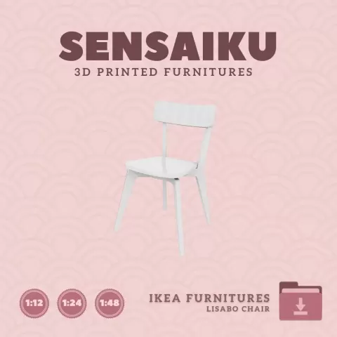 Miniature Replica 10. Lisabo Chair V1 for Miniature Dollhouse IKEA 3D Print (1:12,24,48)