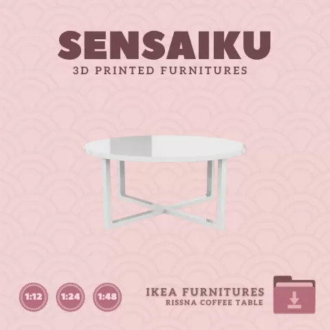 Miniature Replica 04. Rissna Coffee V2 Table for Miniature Dollhouse IKEA 3D Print (1:12,24,48)