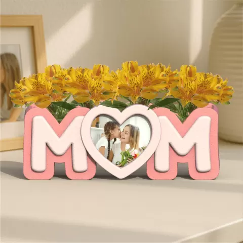 Mom Frame Planter, Heart Shape Frame, Mother’s Day Photo Planter, Happy Mother’s Day Gift, I Love Mo