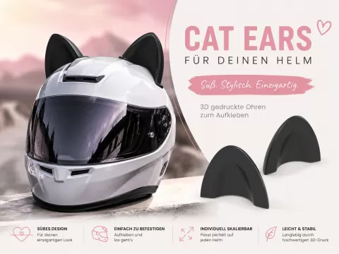 Süße aufklebbare Motorrad Helm Ohren