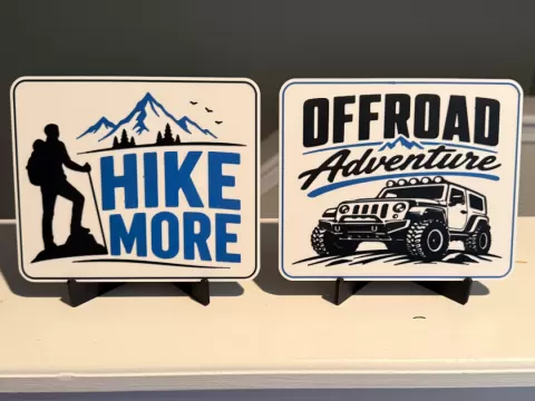 OFFROAD AND HIKING ADVENTURE SIGN AND COASTER