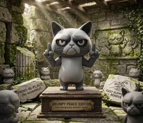 Grumpy Cat with Middlefingers