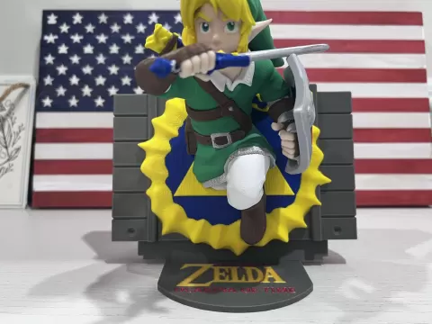 Tilted base for nostalgic prints Zelda cartdrige