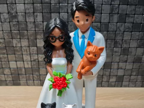 Figuras para pastel de matrimonio con gatos