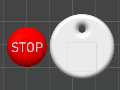 Mini STOP Button Keychain Clicker – 28 mm