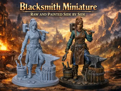 Blacksmith’s Apprentice – 3D Printed Miniature