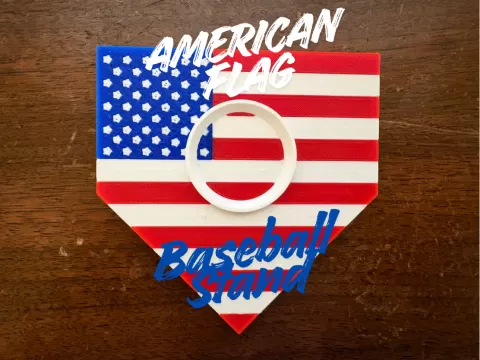 American Flag Baseball Stand