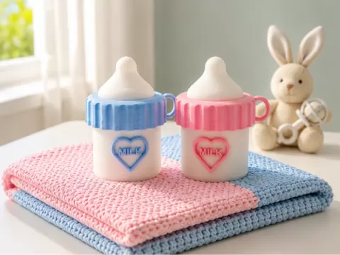 Cute Baby Bottle Gift Container with Pacifier