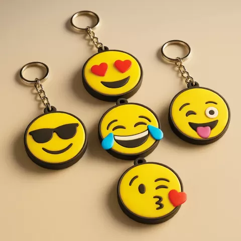 Emoji Keychain Set (5pcs) – Cute and Fun Emoji Keyrings! Perfect Gift for Emoji Lovers