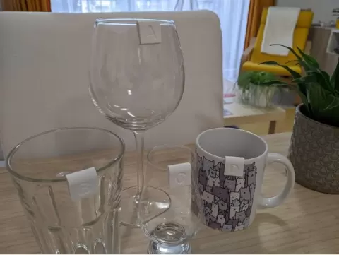 Glass markers with letters