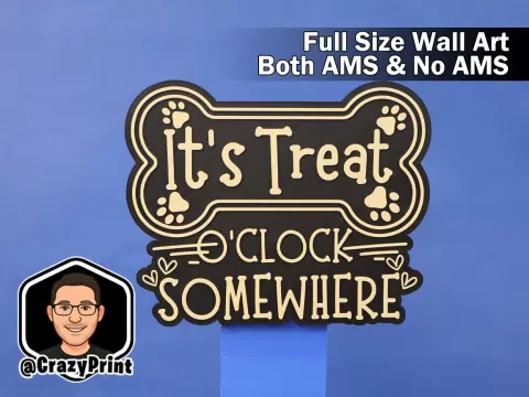 Treat o'Clock! Pet Lovers Sign/Wall Art - No AMS