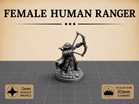 Human Ranger - 32mm TTRPG Miniature