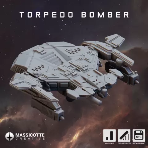 Sci-Fi Torpedo Bomber STL | Nullvector by Massicotte Creative