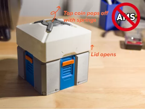 Overwatch Lootbox with Spring-Loaded Top Coin