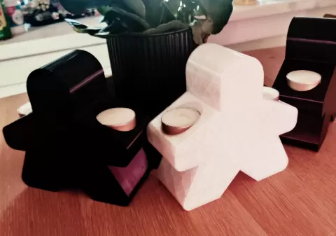 Meeple tealight holder
